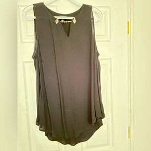 Black chain neck top